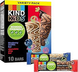 KIND Kids Granola Bars Variety Pack, Gluten Free, Low Sodium, Peanut and Tree Nut Free Snacks, Chocolate Chip, Blueberry Muffin, 5g Protein, 10 Count