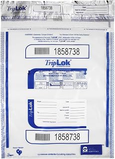 ControlTek TripLok Tamper-Evident Deposit Bags, 12" x 16", Clear, 100 Bags
