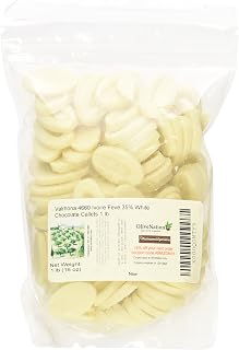 VALRHONA 4660 Ivoire Feve 35% White Baking Chocolates from OliveNation, Rich Wafers for Baking & Melting - 1 lb | Creamy White Couverture - 35% Cocoa Butter for Rich Flavor in Baking, Molding, Mousse, Frozen Desserts, Ganache, Confections