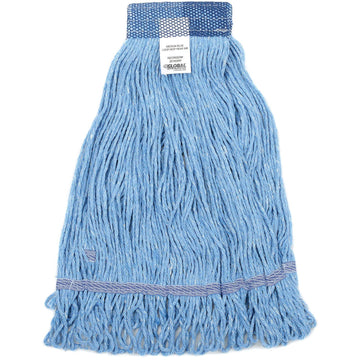 Medium Blue Looped MOP Head Wide Band by Greenwood Mop & Broom – Cotton/Rayon Synthetic, Blue, Model 97156-PL