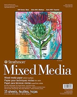 Strathmore 400 Series Tape Bound Mixed Media Pad, 140 lb. Vellum Paper, 11 X 14 inches, 15 Sheets (462-111)