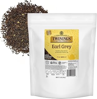 Twinings Earl Grey Loose Leaf Tea, 17.6 Ounces (500g) Resealable Pouch for Freshness (Pack of 1), Black Tea Leaves with Bergamot Peel, Smooth, Flavourful, Citrus, Caffeinated, Enjoy Hot or Iced