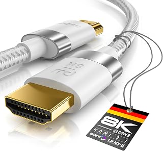 CSL - Premium HDMI 2.1 Cable – 5 ft - High Speed - 8K@120 Hz (with DSC) - 7680 x 4320 - UHD II - HDMI 2.1 2.0a 2.0b - 3D - Highspeed Ethernet - HDR - ARC – Compatible with Blu Ray PS4 PS5 Xbox…