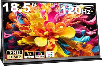 18.5 Inch Portable Monitor for Laptop, FHD 1080P 100% sRGB Travel Monitors for Laptop, Portable Computer IPS Display w/VESA, External Monitor USB-C HDR HDMI Portable Screen w/Smart Cover & Speakers