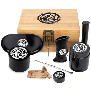 Smell Proof Wooden Storage Box with Lock and Key - Odorless Portable Storage Case for Accessories - Includes Lock and Key by Sky High Dream – 7.25" L x 4.75" W x 3.5" H, Model 1006