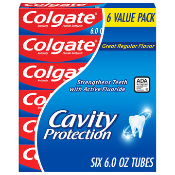 Cavity Protection Fluoride Toothpaste by Colgate – 6 Ounce (Pack of 6), White, Pack of 6, Model US06722A