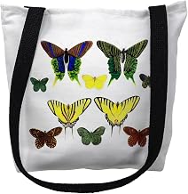 Green Butterflies Small Tote Bag 13x13 16 inches x 16 inches