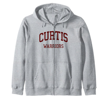 Curtis High School HS Staten Island NY Retro Zip Hoodie by Curtis High School T-Shirts & Gifts – Black, Model 8S0T97HEPN7