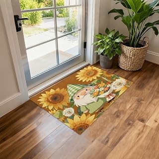 JUNZAN Soft Faux Lambskin Plush Non Slip Rubber Back Floor Rug One Size