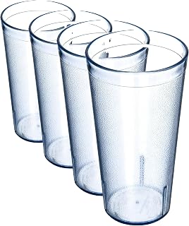 Carlisle FoodService Products Stackable Tumbler Plastic Tumbler with Pebbled Exterior for Restaurants, Catering, Kitchens, Plastic, 20 Ounces, Blue (Pack of 4)