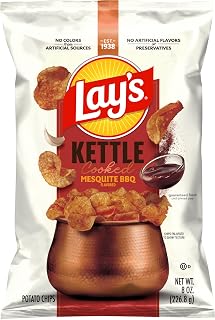 Lay's Kettle Cooked Mesquite Barbecue Flavored Potato Chips, 8 Oz