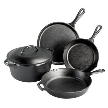 Cast Iron 5-Piece Set by Lodge – 5 Piece, 5.0 quarts, Cast Iron, Black, Pack of 5