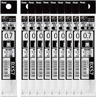 Pentel Vicuna XBXS7-A Multi-Functional Ballpoint Pen Refill, 0.03 inches (0.7 mm), Black, 10 Pieces