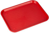 Carlisle FoodService Products Cafe Fast Food Cafeteria Tray with Patterned Surface for Cafeterias, Fast Food, And Dining Room, Plastic, 17.87 X 14 X 0.98 Inches, Red, (Pack of 12)