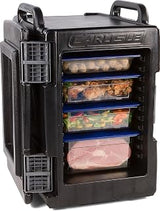 Carlisle FoodService Products Cateraide IT End Loading Insulated Food Pan Carrier, for Storage and Transport of Food, 6 Pan Capacity, 26.63" x 18.13" x 29.13", 1 Count, Black