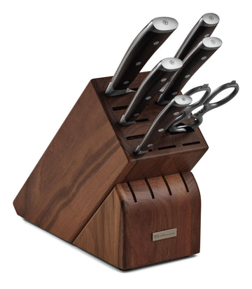 Ikon 7-Piece Knife Block Set by Wüsthof – 8", Stainless Steel, Black, Model 9807