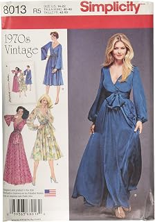 Simplicity 8013 Women's Vintage 1970s Dress Sewing Pattern, Sizes 14-22