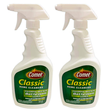 Classic Foaming Bleach Bathroom Cleaner 24 oz (2 pack) by Comet – 24 Fl Oz (Pack of 2), Pack of 2