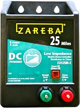 Zareba 25-Mile Battery Operated Low Impedance Electric Fence Charger - for Medium Weed Conditions - Control Horses, Pigs, Cows, Exotics - Keep Wildlife Out - Ideal for Remote Locations - EDC25M-Z