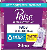 Poise Incontinence Pads for Women, 4 Drop, 20 ct