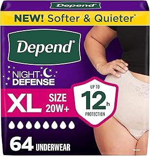 Depend Night Defense Adult Diapers for Women, XL, 64 Count