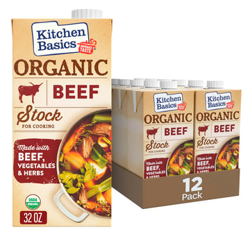 Organic Beef Stock by Kitchen Basics – 32 Ounce (Pack of 12), No Color, Pack of 12, Model HV1846419