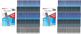 Paper Mate InkJoy 100RT Ballpoint Pens,Medium Point (1.0mm),Black & Blue Ink,- Bulk Pack for School,Home,Office,College,Note-Taking,72 Count (Pack of 2)
