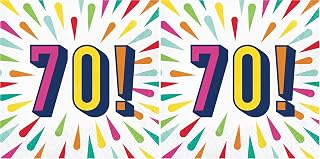Creative Converting Colorful 70th Birthday Burst Luncheon Paper Napkins - 16pcs (Pack of 2)