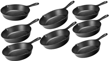 Miniature Skillet by Lodge – Inside Bottom Measurement is 2.5" not 3.5", 1.0 liters, Cast Iron, Pack of 8, Model LMS3