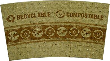 World Centric 100% PCW Compostable Paper Sleeve - 8-Ounce, 1000 pk