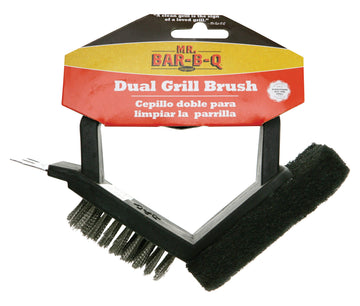 Inc. Dual Grill Brush by Mr. Bar-B-Q – Metal, Black, Model 06010SSX