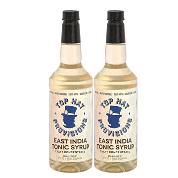 Top Hat East India Tonic Syrup - 5x Natural Quinine Tonic Water Drink Concentrate - Just Add Club Soda - 2 Pack of 32oz Bottles by Top Hat Provisions – 32 Fl Oz (Pack of 2)