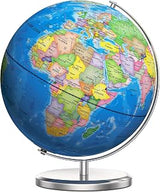 Orionstar 13" Large World Globe with Stand, Educational Globe for Kids Learning, Colorful HD World Map Details, Illuminated Globes Lamp with Stable Heavy Metal Base, LED