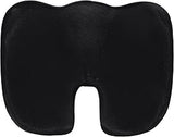 BC Outfitters BCO3565SCBLK Ergonomic Seat Cushion with Memory Foam and Cooling Gel-Coccyx Support Nonslip Base Washable Cover 46 x 37 x 7 cm-Black
