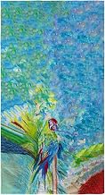 Green Parrot II Beach Towel