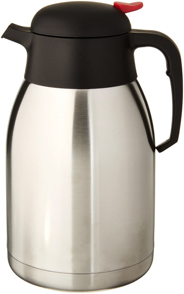 2 L Stainless Steel Carafe by Winco – 67.6 Ounces, 2.0 liters, Plastic, Stainless Steel, Black, Model CF-2.0