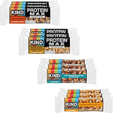 KIND Protein MAX and Zero Added Sugar Snack Bars Bundle Pack, Gluten Free, High Fiber, Keto Snacks, 4 Flavors, 5-20g Protein, 12 Count