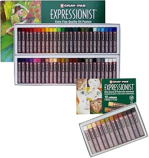 SAKURA Oil Pastels, Cray-Pas Expressionist - 50 Sticks Set & Multi-Cultural - 12 Colors, Soft Oil Pastels for Artists, Premium Quality