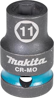 Makita E-16075 Impact Black Impact Socket 1/2" SW11 Short, Chrome-Molybdenum, 38 mm Long, Pack of 1