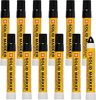 Sakura Solid Paint Markers with Twist Up Tip - Low Temperature Permanent Marker Pens - Window, Wood, & Glass Marker - Black Paint - 1 Count (Pack of 12)