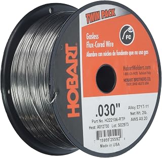 Hobart Gasless Flux-Cored Wire 0.030 in, 2 lb Twin Pack | Self-shielded flux-cored carbon steel wire; runs gasless; twin 1 lb spools; 0.030 in