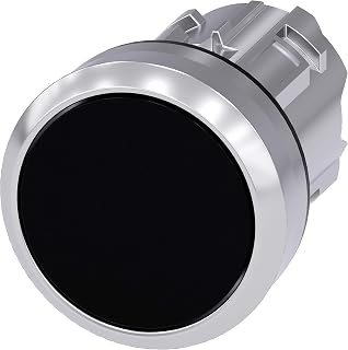 SIEMENS 3SU10500AB100AA0 Pushbutton, 22mm, Metal, Momentary, Flush, Black