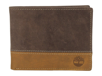 Men's Leather Passcase Bifold Wallet Hybrid by Timberland – One Size, Leather, Brown/Tan, Model D87242/81