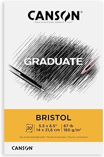 Canson Graduate Bristol Paper Pad, Extra Smooth Finish, 5.5x8.5 in