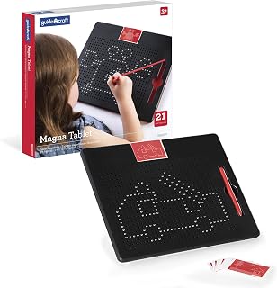 Guidecraft Magna Tablet with 10 Double-sided Design Cards - Magnetic Drawing Board for Kids, S.T.E.M Learning & Educational Toy for Children