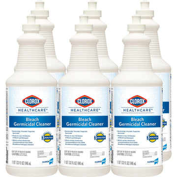 CloroxPro Healthcare Bleach Germicidal Cleaner Pull-Top – 5.33 Fl Oz (Pack of 6), 32.0 ounces, Gray, Pack of 6, Model CLO 68832