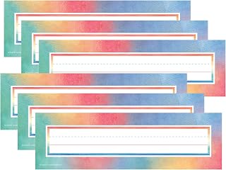 Teacher Created Resources Watercolor Name Plates, 36 Per Pack, 6 Packs