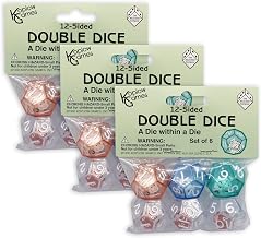 Koplow Games 12-Sided Double Dice Set, 6/Pack, 3 Packs (KOP12620-3)