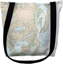 Betsy Drake TY13248M 16 x 16 in. Chatham Harbor Massachusetts Nautical Map Tote Bag - Medium