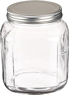 Anchor Hocking 2-Quart Cracker Jar with Brushed Aluminum Lid, Set of 4